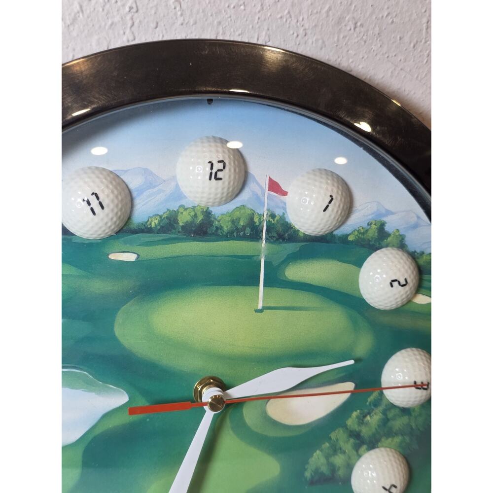 Golf Ball Wall Clock - Quartz 11” - Picture 3 of 8